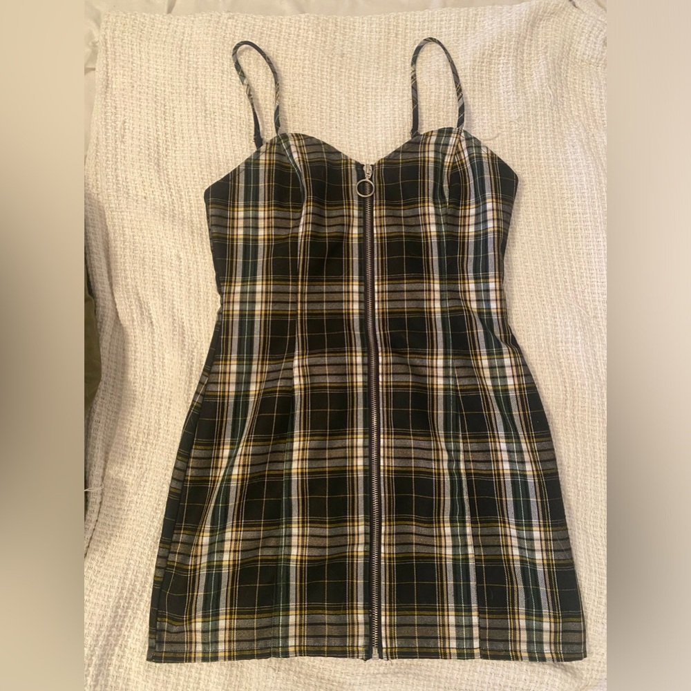 Forever 21 Plaid Dress Green & Yellow | M